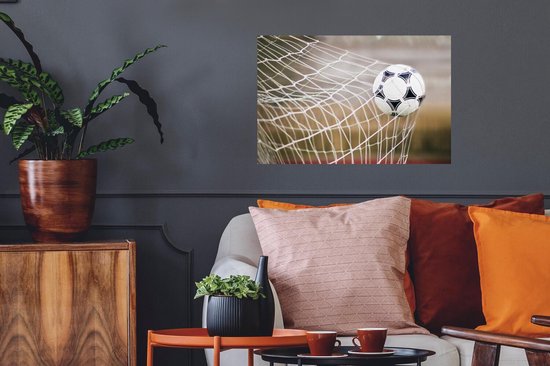 Sticker Muursticker Voetbal - Ballon innet - 60x40 cm - feuille autocollante - sticker mural repositionnable