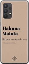 Samsung A32 4G hoesje siliconen - Hakuna matata | Samsung Galaxy A32 4G case | Bruin/beige | TPU backcover transparant