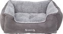 Grijze hondenmand met fleece voering. Scruffs logo op de voorkant. Rechthoekig met opstaande rand.