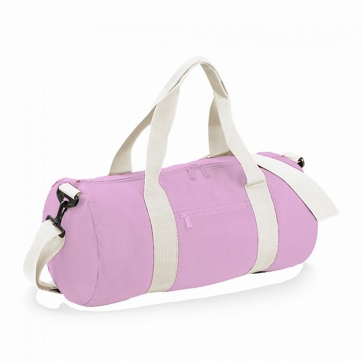 Bagbase Gewoon Varsity Barrel / Duffle Bag (20 Liter) (Pakket van 2) (CLassic Pink/White)