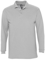 SOLS Heren-Winter II Poloshirt met lange mouwen van Piqué katoen (Grijze Mergel)