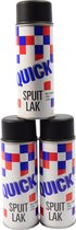 spuitverf Mat zwart sneldrogend 3x Spuitbus - Quick - Spuitlak - Mat zwart 1200ml