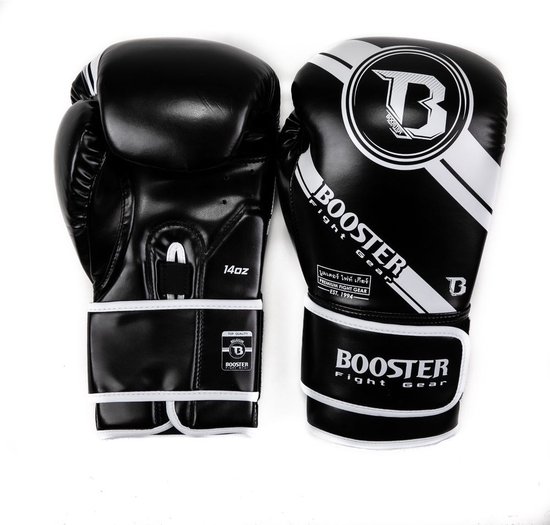 Booster Bokshandschoenen BG Premium Striker 1 Zwart Wit Kies hier uw maat Bokshandschoenen: 16 OZ