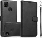 Voor Xiaomi Redmi 9C Kalf Textuur 2 in 1 Afneembare Magnetische Achterkant Horizontale Flip Lederen Case met Houder & Kaartsleuven & Portemonnee & Fotolijst (Zwart)