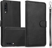 Voor Samsung Galaxy A50s Kalf Textuur 2 in 1 Afneembare Magnetische Achterkant Horizontale Flip Lederen Case met Houder & Kaartsleuven & Portemonnee & Fotolijst (Zwart)