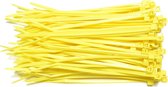 Kabelbinders 2,5 x 100 mm   -   geel   -  zak 100 stuks   -  Tiewraps   -  Binders