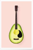 JUNIQE - Poster Avocado Guitar -20x30 /Bruin & Groen