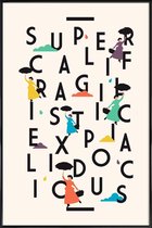 JUNIQE - Poster in kunststof lijst Supercali -30x45 /Kleurrijk