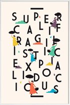 JUNIQE - Poster in kunststof lijst Supercali -20x30 /Kleurrijk