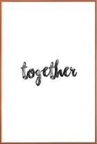 JUNIQE - Poster met kunststof lijst Together -40x60 /Wit & Zwart
