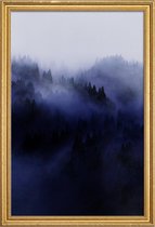 JUNIQE - Poster met houten lijst Bluescape 3 -20x30 /Blauw & Wit