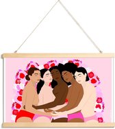 JUNIQE - Posterhanger Unity -20x30 /Bruin & Roze