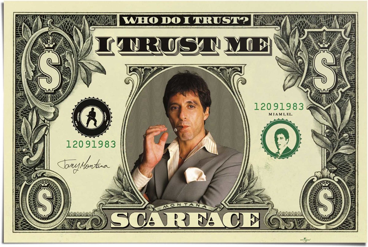 Poster Scarface - Dollar - 61 x 91,5 - Papier - REINDERS