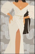 Walljar - Elegant Dress - Muurdecoratie - Poster met lijst