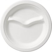 Bord 2-vaks Bagasse Ø 220mm Gebleekt (500 st.)