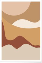 JUNIQE - Poster Golden Waves -30x45 /Bruin & Geel