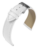 EULIT horlogeband - leer - 16 mm - wit - metalen gesp