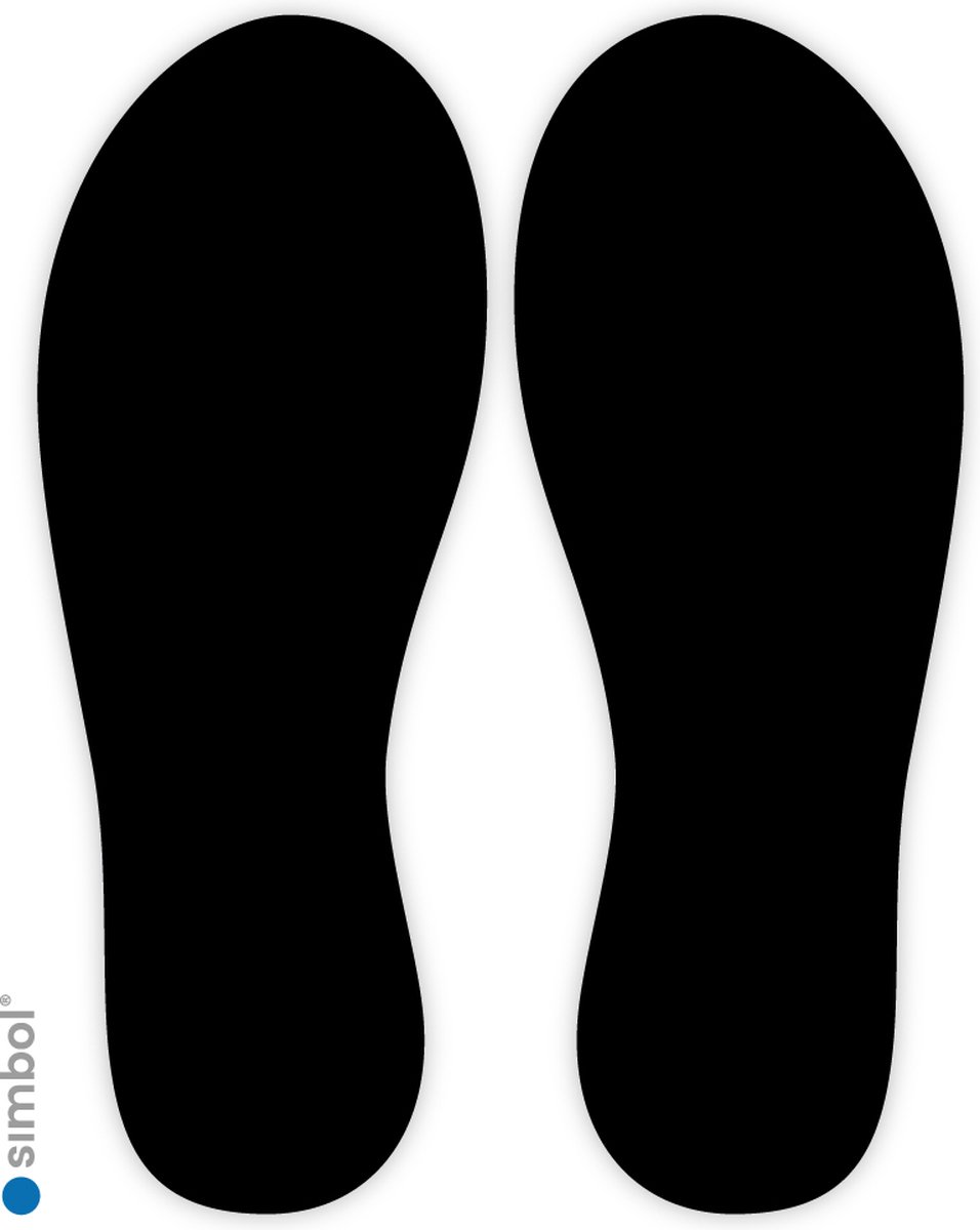 Simbol - Vloerstickers Sets van 2 Voetstappen - Voetstapstickers - Looproute - Anti-Slip - Formaat 30 cm. hoog