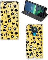 Hoesje Nokia 1.4 Wallet Case met Pasjeshouder Punk Yellow