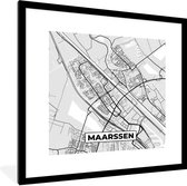 Fotolijst incl. Poster - Stadskaart - Maarssen - Grijs - Wit - 40x40 cm - Posterlijst - Plattegrond