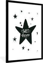 Illustration pour enfants d'étoiles avec la citation Sweet Dreams 80x120 cm