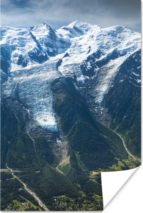 Fantastique photo du Poster Mont Blanc 80x120 cm - Tirage photo sur Poster (décoration murale salon / chambre)