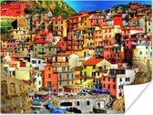 Poster Kleurrijke huizen op de bergen in Cinque Terre - 120x90 cm