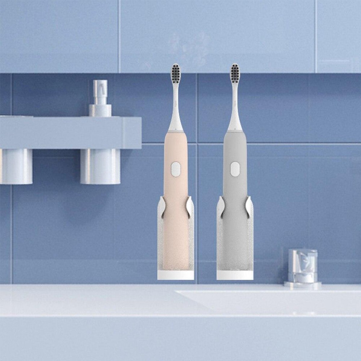 Mini elektrische tandenborstelhouder met diatomeeënaarde schotel