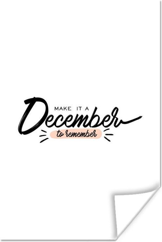 Affiche Citation Pour L Hiver Make It A December To Remember 80x1 Cm Bol Com