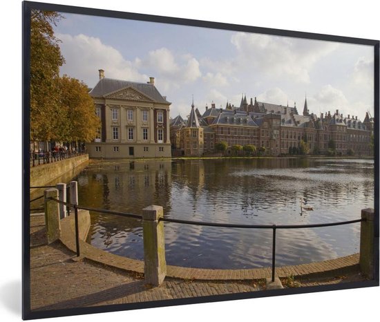 Photo encadrée - Etang devant le Binnenhof à La Haye Cadre photo 90x60 cm - Affiche encadrée (Décoration murale salon / chambre)