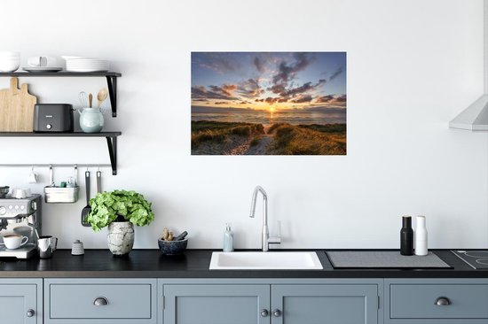 Affiche colorée coucher de soleil sur les dunes calmes papier 60x40 cm - Tirage photo sur Poster (décoration murale salon / chambre) / Poster Paysages