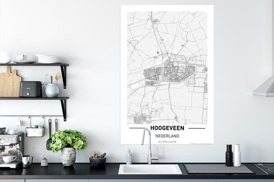 Affiche Plan de la ville Hoogeveen - 80x120 cm