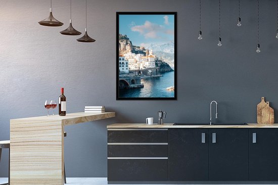Photo encadrée - Cadre photo Littoral en Italie noir sans passe partout 60x90 cm - Affiche encadrée (Décoration murale salon / chambre)