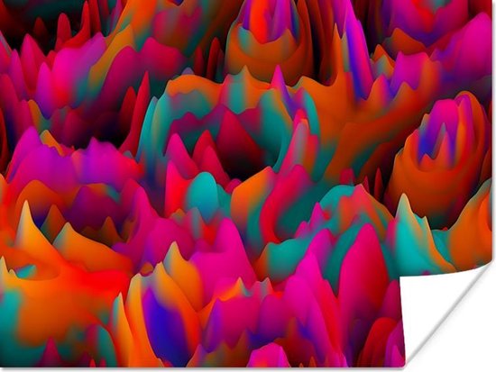 Papier pour affiche de chaîne de montagnes colorée