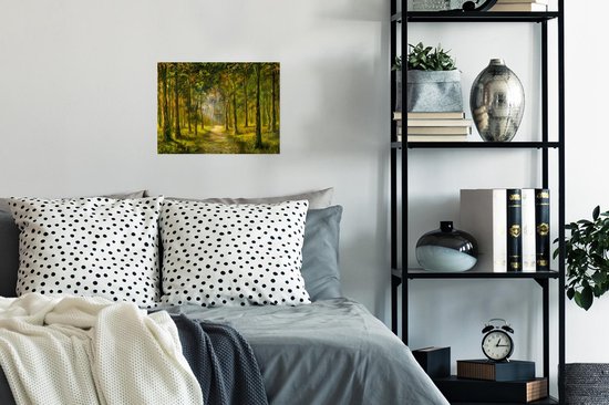 Une illustration d'un chemin à travers la forêt poster 40x30 cm - petit - Tirage photo sur Poster (décoration murale salon / chambre) / Arbres Poster