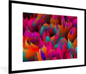 Cadre photo de montagne coloré noir avec monture blanche 60x80