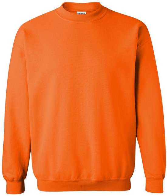 Foto: Gildan zware blend unisex adult crewneck sweatshirt voor volwassenen veiligheid oranje 