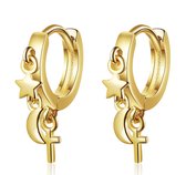 Gouden oorbellen dames | oorringen dames | zilveren oorbellen | klapoorringen zilver 925 | cadeau voor vrouw | hoop geloof liefde |