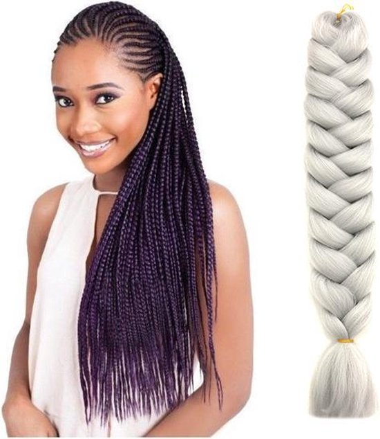 X pression Ultra Braid Premium - Vlechthaar - Zilver - Grijs - Synthetisch  haar -Nep... | bol.com