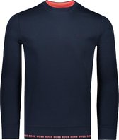 Hugo Boss  Sweater Blauw Normaal - Maat L - Heren - Herfst/Winter Collectie - Katoen;Poleyester;Elastaan