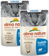 Natvoer voor Gesteriliseerde Katten- Almo Nature - Holistic Sterilized - Zakjes 30 x 70g - Kip - 30 x 70 gram