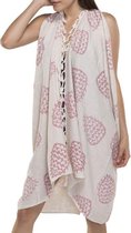 Pareo Tuniek Hand Printed Dusty Rose - volwassene - Strandmode - Beach-dress - Sarong dress