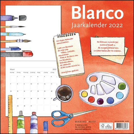 Blanco 2022 - Doe-Het-Zelf Kalender - 16 - 12 eigen... | bol.com