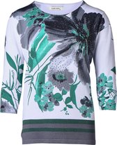 Dames top 3/4e mouw bloemen groen | Maat XL/2XL