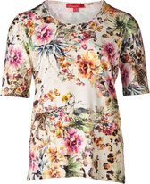 Dames shirt km, bloemenprint diverse kleuren | Maat S