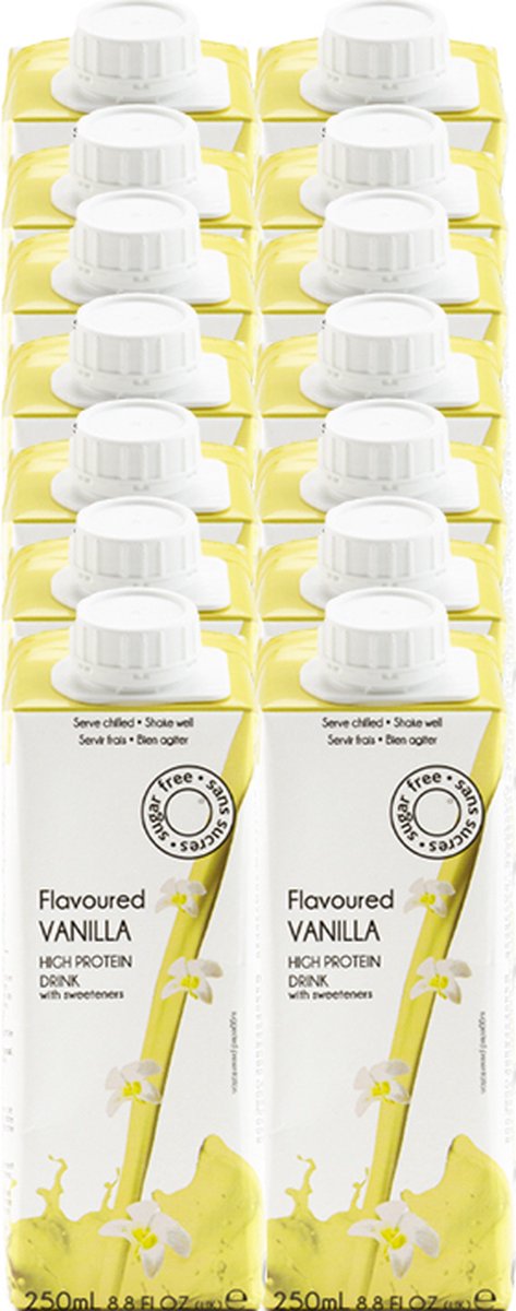 Goedkoopste Protiplan | Tray Drinkpakje Vanille | 14 x 250 ml | Voordeelpak | Ready to Go Proteïne drank | Snel afvallen zonder hongergevoel!