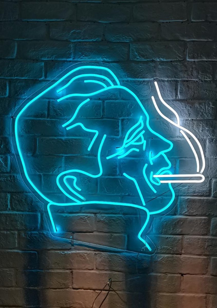 OHNO Neon Verlichting Smoke - Neon Lamp - Wandlamp - Decoratie - Led - Verlichting - Lamp - Nachtlampje - Mancave Decoratie - Neon Party - Kamer decoratie aesthetic - Wandecoratie woonkamer - Wandlamp binnen - Lampen - Neon - Led Verlichting - Blauw