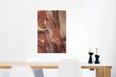 Canvas Schilderij Zandsteen in Petra Jordanië - 60x90 cm - Wanddecoratie