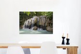 Cascade sur les rochers du parc national thaïlandais Erawan Canvas 60x40 cm - Tirage photo sur toile (Décoration murale salon / chambre)