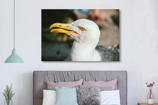 Angry Seagull 180x120 cm - Tirage photo sur toile (Décoration murale salon / chambre) XXL / Groot format!